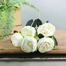 Load image into Gallery viewer, Arundel Peony Bunch Ivory (5 Heads) 8cm diameter
