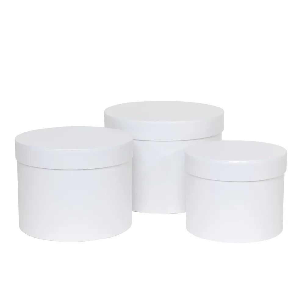 White Round Hat Box (Set of 3 boxes)