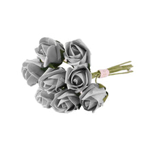 Load image into Gallery viewer, Grey Artificial Foam Tea Rose Bud 4cm (Bunch of 8)
