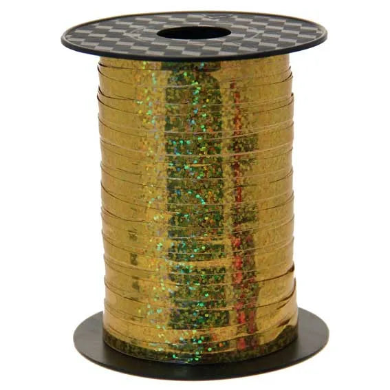 Holographic Gold Curling Ribbon 5mm x 250mtrs