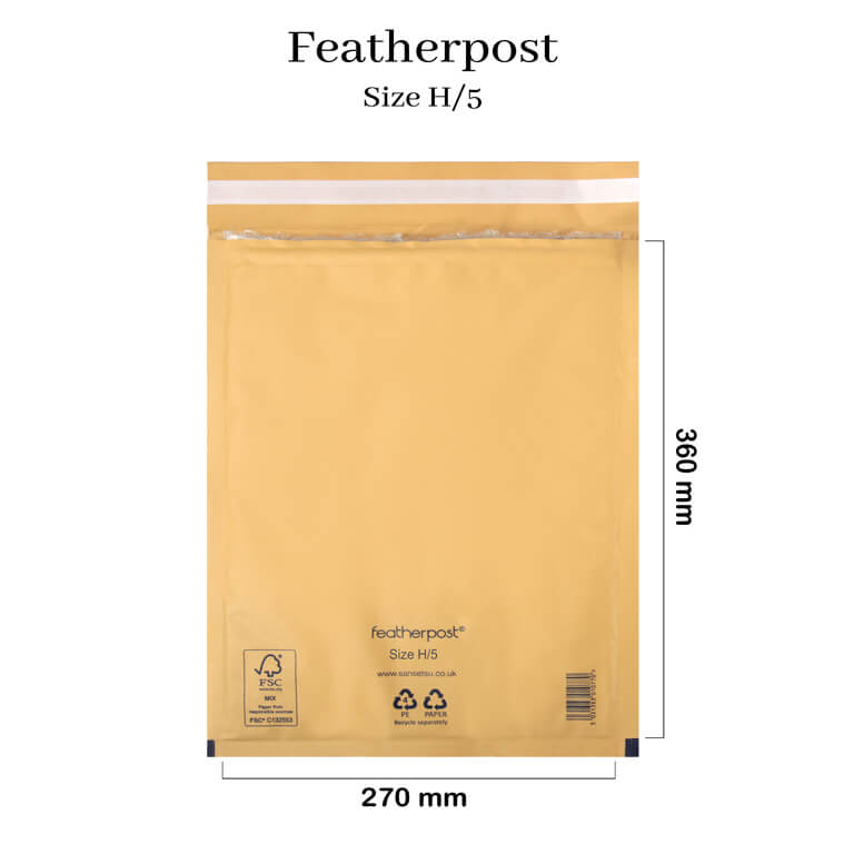 Size H Padded Envelopes 270mm x 360mm Peel & Seal (Box of 100)