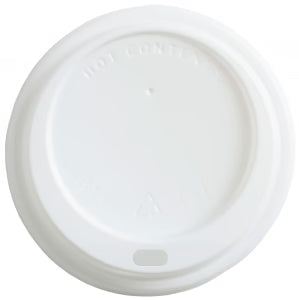 White Domed Sip Thru Lids to Fit 10oz to 20oz Hot Drink Cups