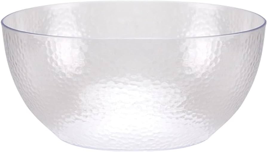 60oz Clear Plastic Pebbled Serving Bowl