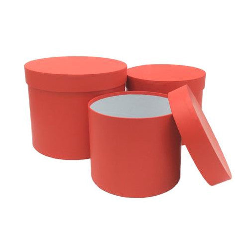 Red Round Hat Box (Set of 3 boxes)