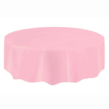 Load image into Gallery viewer, Plastic Round Light Pink Table Cover 84&quot; diameter (1 piece)
