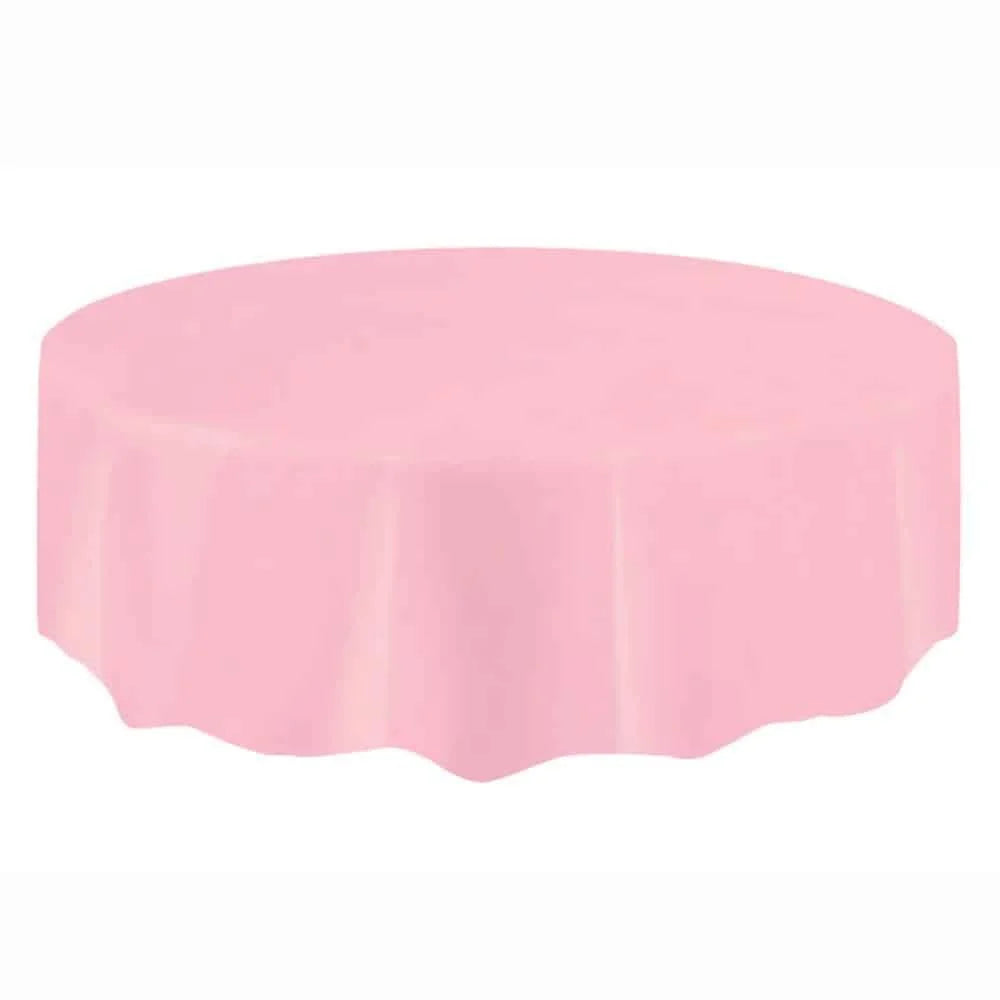 Plastic Round Light Pink Table Cover 84