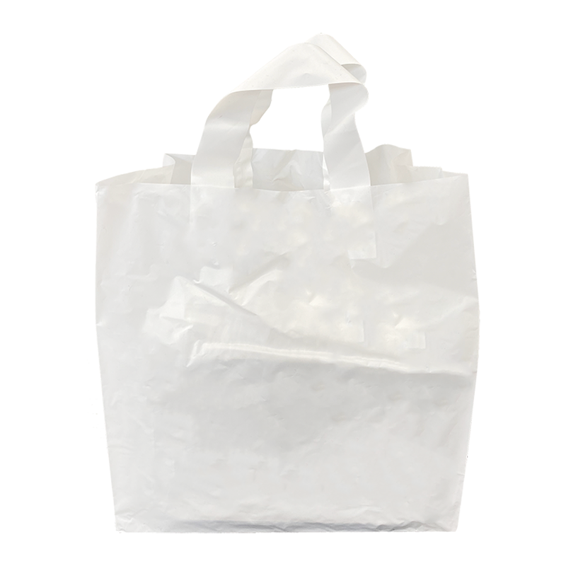 Medium White Poly SOS Flexi Loop Carrier Bags (Case of 250)