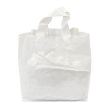 Load image into Gallery viewer, Large White Poly SOS Flexi Loop Carrier Bags (Case of 250)
