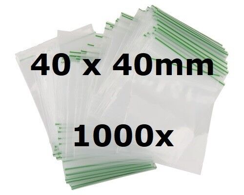 40mm x 40mm Easy Grip Seal Clear Bags (Box of 1000 apx.)