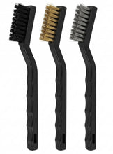 Load image into Gallery viewer, Three brushes with different bristle types on black handles against a white background
