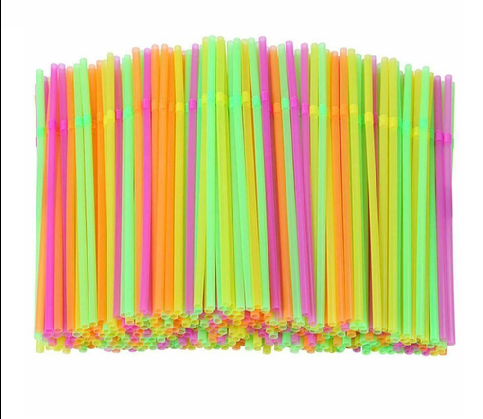 6mm Neon Flexi Reusable Straws (Box of 250)