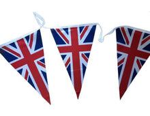 Load image into Gallery viewer, Union Jack Polyester Cloth Triangle Bunting (10 metres long) with 30 Flags
