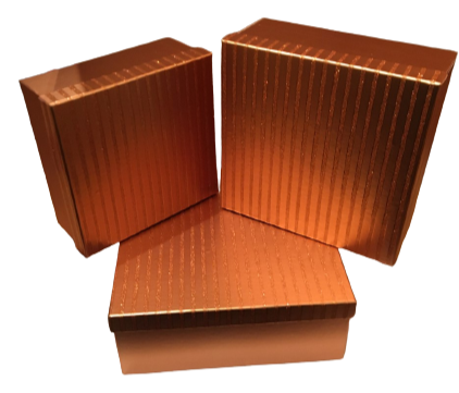 Rose Gold Square Gift Boxes (Set of 3)
