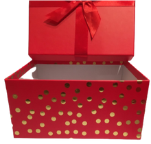 Load image into Gallery viewer, Red Bow Square Gift Boxes (Set of 3)
