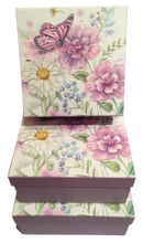 Load image into Gallery viewer, Lilac Flower Print Square Gift Boxes (Set of 3)
