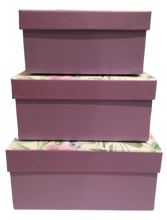 Load image into Gallery viewer, Lilac Flower Print Square Gift Boxes (Set of 3)
