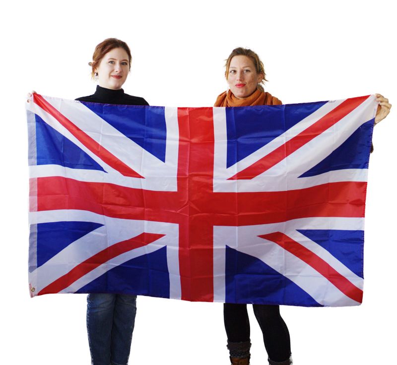 Union Jack Polyester Cloth Large Flag (5ft x 3ft) with 2 Brass Eyelets
