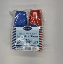 Load image into Gallery viewer, 2oz Mini Reusable Plastic Shot Red/Blue Cups (Pack of 30pcs)
