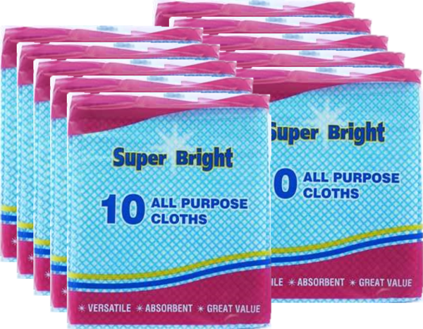 10 x All Purpose Cloths (Pack of 10)