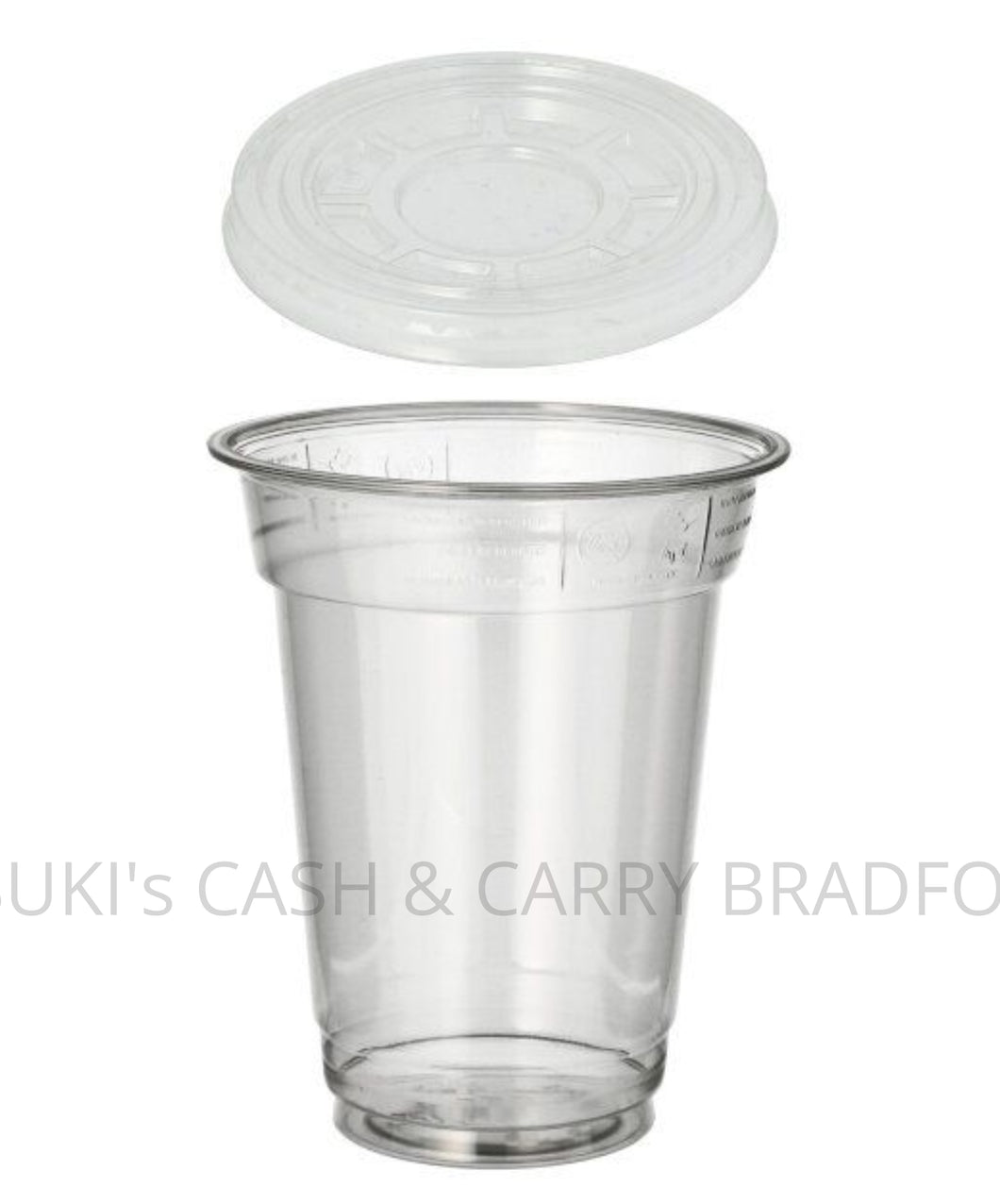 300ml Plastic Reusable Cups with Flat (No Hole) Lids (Pack of 50pcs)