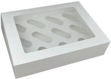 Load image into Gallery viewer, 12-hole White Cupcake Box with insert (Single Box)
