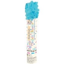 2 x 20cm Blue Paper Gender Reveal Confetti Cannon Shooters