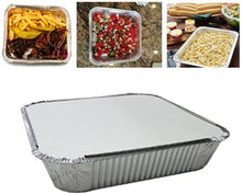 Load image into Gallery viewer, 9&quot; Square Foil Containers with Lids 230x230x50mm (Pack of 5)
