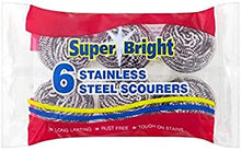 Load image into Gallery viewer, 10 x Stainless Steel Scourers (Pack of 6)

