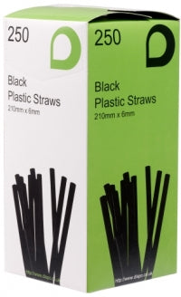 6mm Black Flexi Reusable Straws (Box of 250)