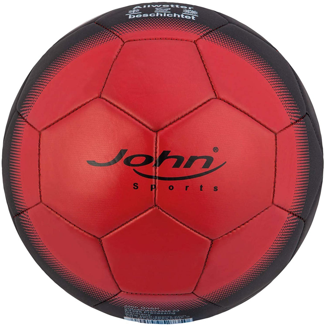 Size 5 PVC Leather Football Inflated (Red/Black Design)