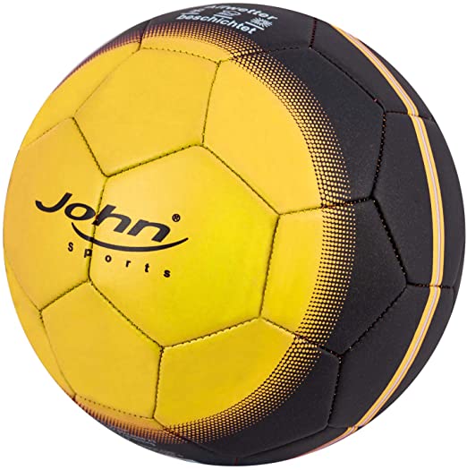 Size 5 PVC Leather Football Inflated (Yellow/Black Design)