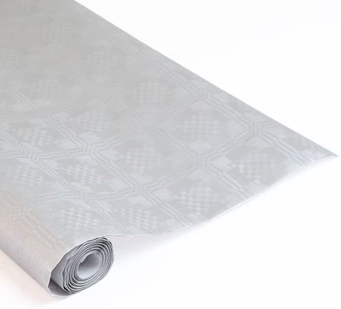 8mtrs Metallic Silver Disposable Paper Banqueting Roll