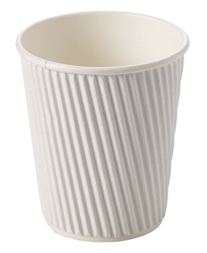 8oz White Ripple Triple Wall Hot Drink Cups