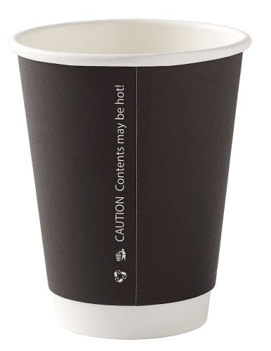 8oz Double Wall Black Cups (Pack of 25)