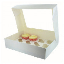 Load image into Gallery viewer, 12-hole White Cupcake Box with insert (Single Box)

