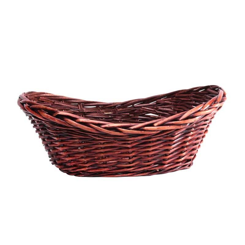 Dark Brown Oval Tray Basket (L44cm)