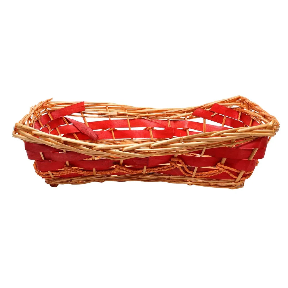 Red Two Tone Rectangle Tray Basket (L40cm)
