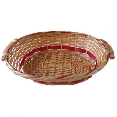 Red Two Tone Oval Tray Basket (L45cm)