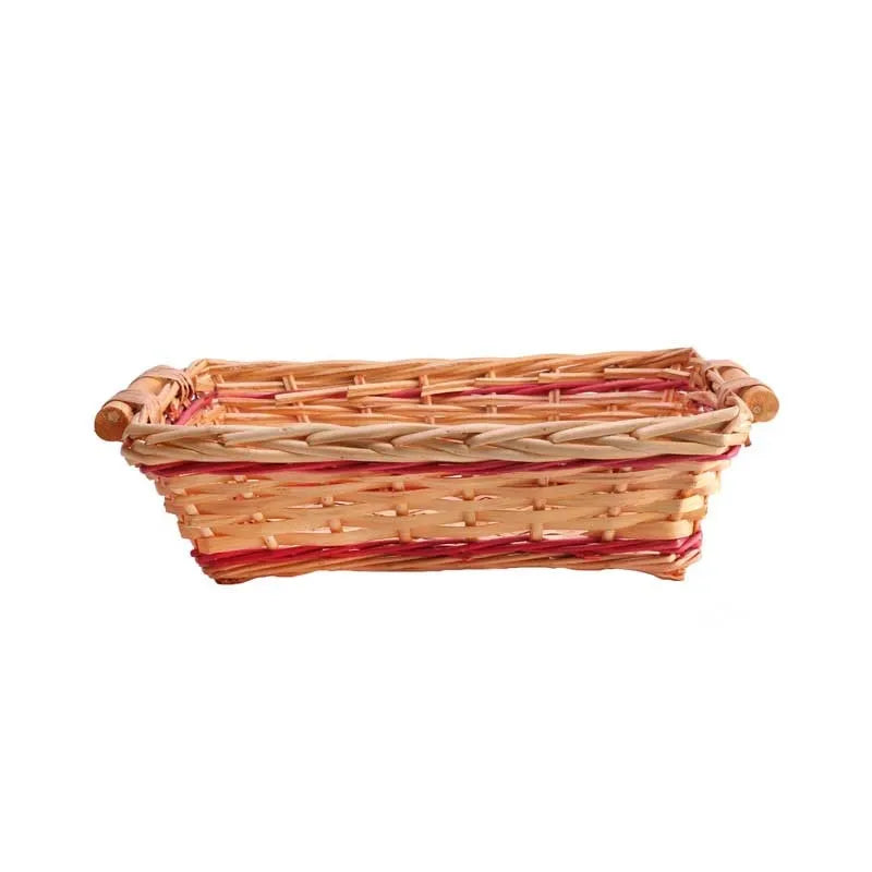 Red Two Tone Rectangle Tray Basket (L33cm)