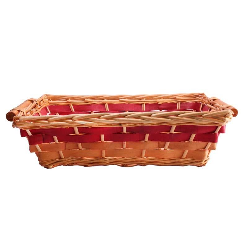 Red Two Tone Rectangle Tray Basket (L45cm)
