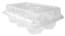 Load image into Gallery viewer, Clear Reusable Plastic Muffin/Cupcake Hinged Tray (Holds 6 Cupcakes) - Pack of 25pcs
