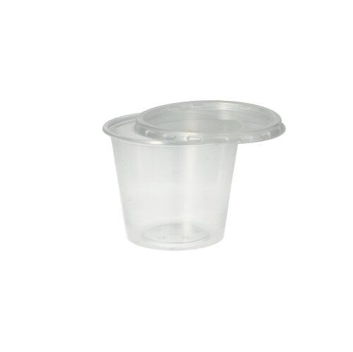 125ml Round Clear Reusable Plastic Containers with Lids (Pack of 50pcs)