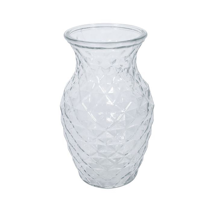 Textured Sweetheart Glass Vase 19cm x 11cm
