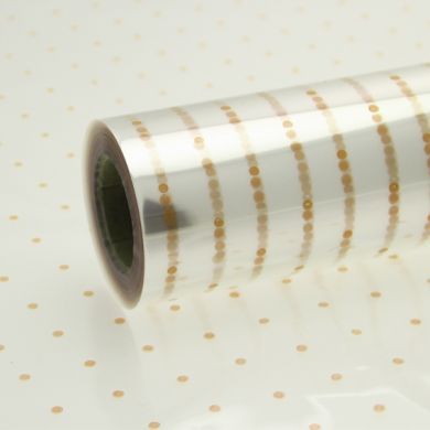 Gold Dot Cellophane Roll 80cm x 100 metres