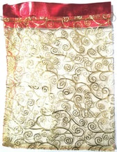 Load image into Gallery viewer, 50 x Gold/Red Large Organza Bags 24cm x 30cm
