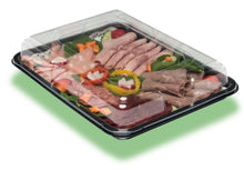 Load image into Gallery viewer, Medium 390mm x 300mm Black Base Reusable Platters with Clear Lids
