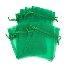 Load image into Gallery viewer, 4&quot; x 5&quot; Emerald Green Organza Favour Bags (Pack of 10)
