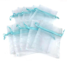 Load image into Gallery viewer, 4&quot; x 5&quot; Sky Blue Organza Favour Bags (Pack of 10)
