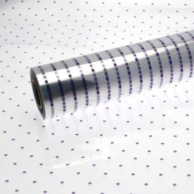 Purple Dot Cellophane Roll 80cm x 100 metres