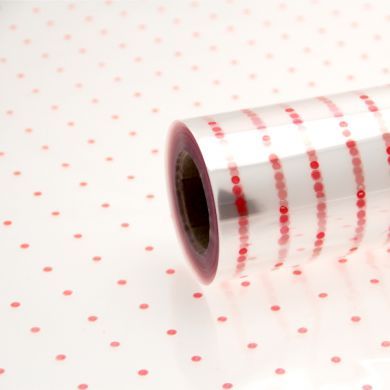 Red Dot Cellophane Roll 80cm x 100 metres